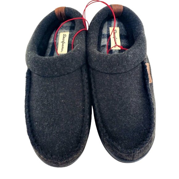 New Dearfoams 7/8 Men's Wool Slippers Slip-on Loafer House Winter Shoes Leisure - Picture 7 of 10